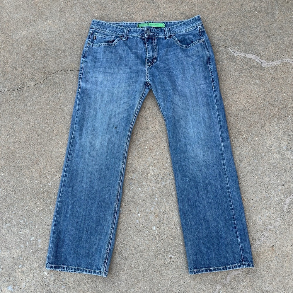 Rock & Roll Pistol Straight Regular Jeans Men's 38x32 Thick Stitch Cowboy Denim
